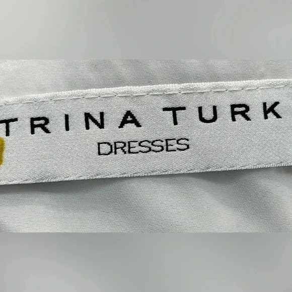 Trina Turk dress, fit and flare, double lined,white, knee length,Key hole back - Picture 5 of 8